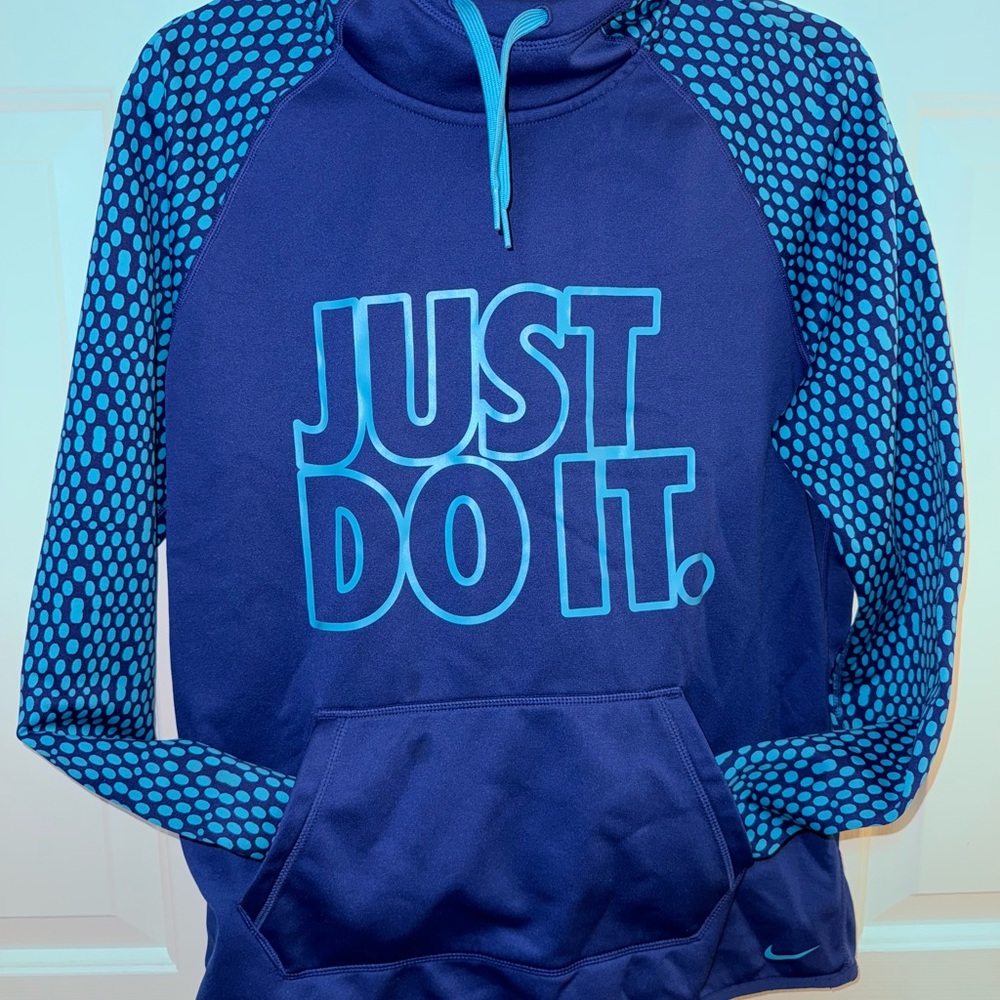 Nike Navy and Teal Hoodie